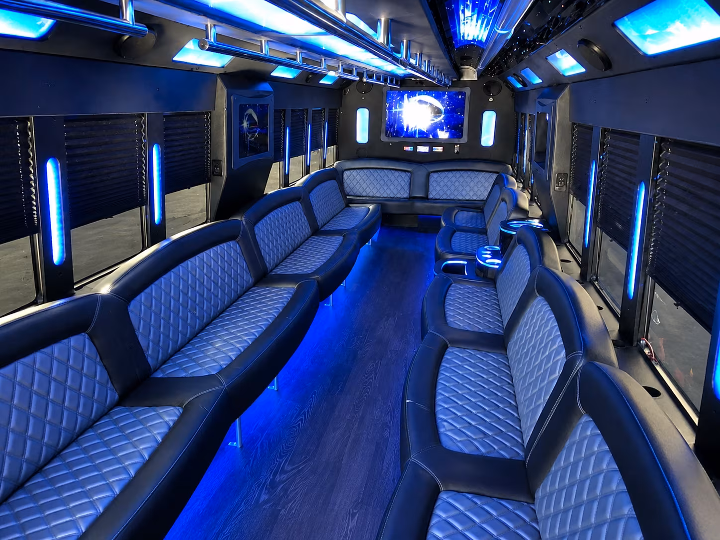 20 Passenger Party Bus Interior