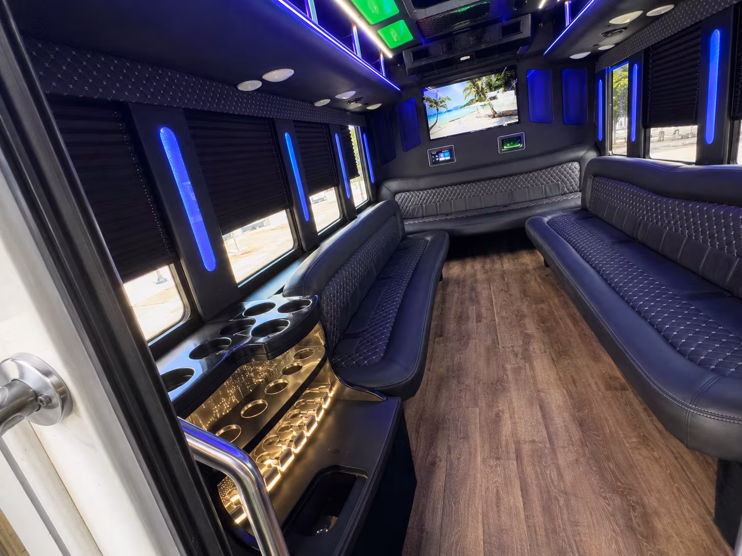 Portland Bachelor & Bachelorette Transportation party bus interior